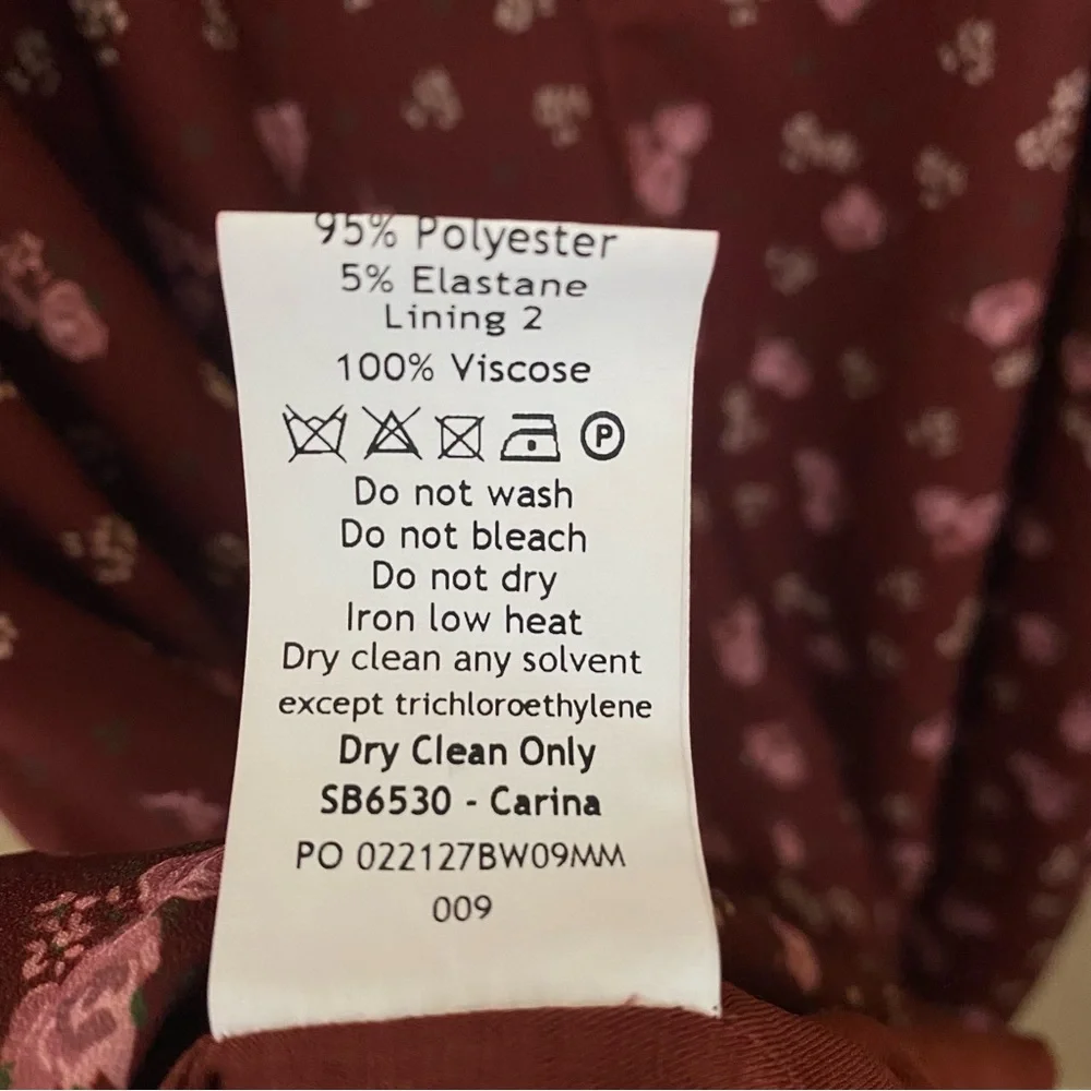 House Of CB Carina Wine Floral Bustier Midi Dress size XS NWOT - Picture 12 of 12